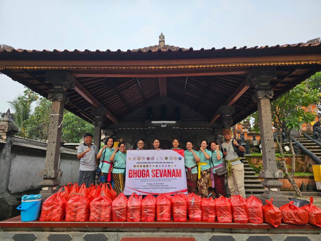 Bhoga yang akan dibagikan pada kegiatan Bhoga Sevanam di Pura Prajaniti Purna Pralina Kelapadua